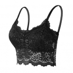 Pra&scaron;matni moteri&scaron;ka liemenėlė Seksualūs pamink&scaron;tinti apatiniai belaidžiai petne&scaron;ėlės, gėlių ra&scaron;tas, moteri&scaron;kas bralette M juoda