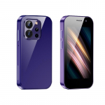XS15 PRO mažas i&scaron;manusis telefonas 3,0 colio Android 9.0 Keturių branduolių RAM 2GB/3GB ROM 16GB/64GB 2000mAh Face ID Type-C Dual SIM 4G mobilusis telefonas 2GB&16GB violetinė