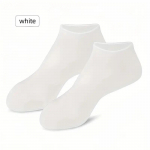 Silikoninės gelio drėkinimo kojinės Aloe Socks Pedikiūro kojinės, skirtos i&scaron;sausėjusioms įtrūkusioms pėdoms, kulnams ir mink&scaron;tinančioms &scaron;iurk&scaron;čią bei negyvą odą balta