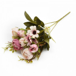 Daugiaspalvės arbatos rožės Vazos namų dekoravimui Aksesuarai Netikros margalapės Plastikiniai augalai Vestuvės Dekoratyvinės Dirbtinės Gėlės Pigu