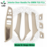 Carbon Fiber LHD Car Interior Door Handle Fit For BMW 5 series F10 F11 520d 525d 530d 535i Inner Panel Pull Trim Cover Model B Beige White