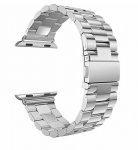 Nerūdijančio plieno dirželis, skirtas Apple Watch 5 apyrankei 44 mm 42 mm laikrodžio apyrankės apyrankės, skirtas Iwatch Series 3 4 Se 6 2 40mm 38mm Three Links 38mm or 40mm or 41mm sidabras