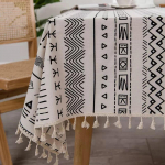 Bohemi&scaron;ka vandeniui atspari staltiesė stačiakampiui stalui, medvilninė lininė stalo danga virtuvės valgomojo stalo stalvir&scaron;io dekorui, staltiesė, nappe 90x90cm 1pcs