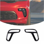 Black Front Driving Lamp Frame Trim Cover W/Fog Light hole for Dodge Durango 21+