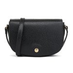 Longchamp logotipas Spaudžiama sagtelė Odinė balnelio formos rankinė Moteri&scaron;ka peties rankinė Juoda 10253HYZ001 Shopping Bag Set(Basic Set+Shopping Bag) black