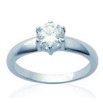 Bague Argent 'Unique' blanc argent&eacute; (rhodi&eacute;) - 7 mm