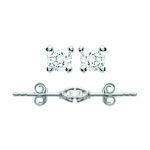 Les Tr&eacute;sors De Lily [L5023] - Boucles argent 'Essentiel' blanc argent&eacute; (rhodi&eacute;) - 3 mm balta