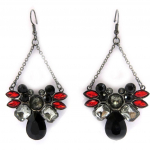 Les Tr&eacute;sors De Lily [L5611] - Boucles Cr&eacute;ateur 'Sissi' rouge noir gris įvairiaspalvis