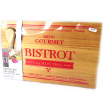 Les Tr&eacute;sors De Lily [M5784] - Planche &agrave; d&eacute;couper + couteau 'Bistrot' beige rouge (18x28 cm) raudona