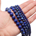 1 vnt / partija 4/6/8/10/12 mm natūralūs lapis lazuli akmens karoliukai apvalūs laisvai tarpiniai karoliukai papuo&scaron;alams. 4mm X 92Pcs