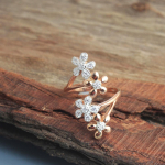 Kubinio cirkonio rožinio auksu padengtas vientisas žiedas 925 sterlingų sidabro moteri&scaron;ki papuo&scaron;alai 5 rožinio aukso spalvos