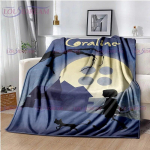 Gotikinio stiliaus animacijos Coraline spaudinio pledas Vaikams skirtas pledas &Scaron;eimos snaudulio sofos pledas &Scaron;ildantis lovos pledas Mink&scaron;tas lovatiesė 75x100cm 30x40inch