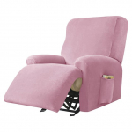 Velvet Fabric Recliner kėdės užvalkalas Lazy Boy Relax Atlo&scaron;iamas sofos užvalkalas Elastinis fotelio užvalkalas, skirtas svetainei namuose 1 Seater rožinė