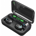 QUEED 9D HIFI Bluetooth 5.0 CVC8.0 belaidės ausinės su įkrovimu ir triuk&scaron;mo mažinimu juoda