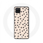Coque pour Samsung Galaxy A42 5G Fond de texture abstraite coeurs noirs