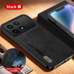 Retro matinis odinis magnetinis telefono dangtelis skirtas Poco X6 Pro 5G Case TPU mink&scaron;tas rėmelis Protect Fundas PocoX6 Poko Little X 6 Pro 6X For Poco X6 5G juoda