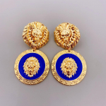 Perdėtos tekstūros Liūto galvos auskarai Madingi Paprasti Trend Drip Emali auskarai Moterims Papuo&scaron;alai