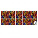 10 vnt./RINKINYS Spalvingi marmuro mozaikinių plytelių lipdukai Virtuvės Vonios Spintos Stalvir&scaron;io apdaila Lipnūs vandeniui atsparūs plytelių lipdukai 10cm&times;10cm&times;10pcs mėlyna/raudona