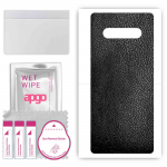 apgo Protective Skin Sticker for the back compatible with Black Shark 4S, Wrap Film, Foil, Vinyl - Pattern Black Leather
