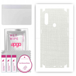 apgo Protective Skin Sticker for the back+sides compatible with Oppo A31, Full Wrap Film, Foil, Vinyl - Pattern White Fabric