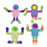 4 vnt. Fidget sensoriniai suktukai Transformuojamas grandinėlės robotas Pir&scaron;tų galiukų žaislas Streso mal&scaron;inimo Fidget žaislas Gimtadienio mokyklinė dovana
