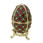 Velykinio kiau&scaron;inio papuo&scaron;alų dėžutė Vintažinio dizaino dekoracija Faberge papuo&scaron;alų laikiklis raudona