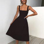 Moteri&scaron;ka vintažinė vientisa spalva su midi suknele be rankovių suknelė princesė XL raudona