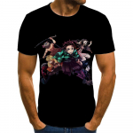 &bdquo;Demon Slayer&ldquo; 3D spausdinimo mar&scaron;kinėliai vyri&scaron;ki, moteri&scaron;ki, vasaros mada, laisvalaikio trumpomis rankovėmis unisex Harajuku gatvės apranga, dideli mar&scaron;kinėliai L