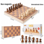 &bdquo;Ne&scaron;iojamas magnetinis medinių &scaron;achmatų rinkinys pradedantiesiems ir vaikams &ndash; sulankstomas dizainas&ldquo; Non-magnetic, 29*29CM