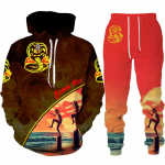 Juokingas Cobra Kai 3D spausdinimo sportinis kostiumas, vyri&scaron;kas &scaron;aunus gobtuvas/kelnės/kostiumas Hip Hop 2022 m. madinga ilgomis rankovėmis bėgiojanti sportinė apranga, sportinis komplektas S raudona