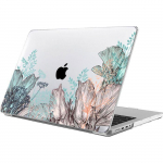 Dėklas MacBook Air 13 colių 2026 2025 2024 2022 M5 M4 M3 M2, Plonas Kietas Apsauginis Lengvas Eleganti&scaron;kas Augalų Ra&scaron;tas rožinė