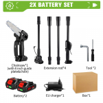 3500 W 2,25 m belaidis elektrinis auk&scaron;tų &scaron;akų pjūklas teleskopinis grandininis pjūklas namų sodo genėjimo įrankis, skirtas Makita 18 V baterijai 2 Battery EU Plug