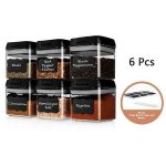 Hermeti&scaron;kas maisto laikymo konteineris 6 vnt., Plastikinės maisto talpyklos virtuvės daugiagrūdžiai sandariai uždarytas laikymo stiklainis, birių grūdų skardinės 0.5L