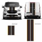 4 vnt. Automobilio lipdukas Vinilo lenktyninės juostos Lipdukai Juodas + Oranžinis RV Sunkvežimiui Furgonui Pasidaryk pats