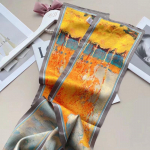 &Scaron;ilkmedžio &scaron;ilko aliejinė tapyba &scaron;ilkinė skara moteri&scaron;kumas eleganti&scaron;ka beržo &scaron;ilkinė skara universali maža ilga juostelė krep&scaron;io dekoracija 15X150cm