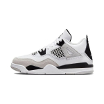 &bdquo;Air Jordan 4 Retro PS Military Black Kids&ldquo; sportbačiai, balti, neutralūs pilki BQ7669-111