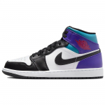 Air Jordan 1 Mid Aqua Vyri&scaron;ki sportbačiai Balti Teismo Violetiniai Atogrąžų Twist DQ8426-154 44 blue