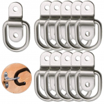 MITUKE D formos žiedas priekabos inkaras tvirtinimo žiedas apkrovos inkaras kaltas tvirtinimo žiedas atsparus korozijai patvarus lengvas montavimas [10 vnt. pakuotė] sidabras