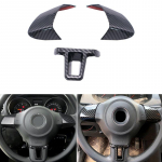 3vnt Car Styling ABS anglies pluo&scaron;to tekstūros vairo plok&scaron;tės dangčio apdaila, skirta VW Golf 6 MK6 Bora Eos Polo Jetta Caddy Touran