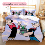 Jūrininkas Popeye Ra&scaron;tas Lovos Patalynės Antklodžių Rinkinys Namų Dekoras Dovana (1 * antklodės užvalkalas + 2 * pagalvės užvalkalai be &scaron;erdies) 135x200cm