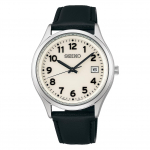 Seiko Selection SBPX157 laikrodis su odiniu dirželiu, pilnu &scaron;viečiančiu ciferblatu, arabi&scaron;kais skaitmenimis, nerūdijančio plieno, vyri&scaron;kas, saulės energija maitinamas, (Pilni skaitmenys), Plienas,
