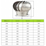 110mm 150mm 200mm Vamzdžių stogo vėdinimo ventiliatorius 304 nerūdijančio plieno stogo ventiliatorius Vėjo turbinos Oro i&scaron;leidimo anga Palėpės ventiliatorius 100