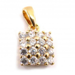 Les Tr&eacute;sors De Lily [C5640] - Pendentif Plaqu&eacute; Or 'Pav&eacute; de Strass' Blanc