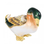Les Tr&eacute;sors De Lily [Q7301] - Coffret &agrave; Bijoux 'Canard' vert blanc - 60x50x30 mm