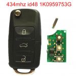 Vana 434MHz 3 mygtukų automobilio nuotolinio valdymo pultas 1K0959753G, skirtas VW Golf Touran one size