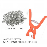 100/50 vnt sagčių kniedės sagos metalinės replės Snap Button letena rinkinys Kniedės sagties montavimo įrankių rinkinys Rankinio slėgio replė 100pcs button &1pc hand pressure pliers