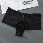 Didelio dydžio moteri&scaron;kos trikampės kelnaitės Seksualūs apatiniai moteri&scaron;ki nėriniuoti vidutinio juosmens europieti&scaron;ko dydžio apatiniai L-4XL L juoda