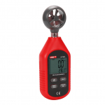 UNI-T UT363 rankinis mini skaitmeninis anemometras, vėjo greičio matavimo temperatūros testeris LCD ekranas raudona juoda spalva
