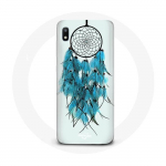 Coque pour Samsung Galaxy A10 Attrape R&ecirc;ve Bleu Fond Blanc