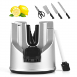 3 viename peilių galąstuvas volframo plieno rankinis virtuvės galandimo įrankis su siurbimo puodelio poliravimo strypu sidabras/juoda